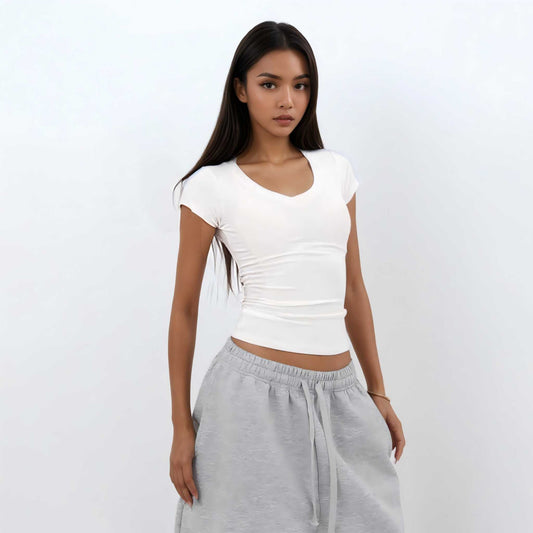 V-Neck Slim Fit Short Sleeve T-Shirt