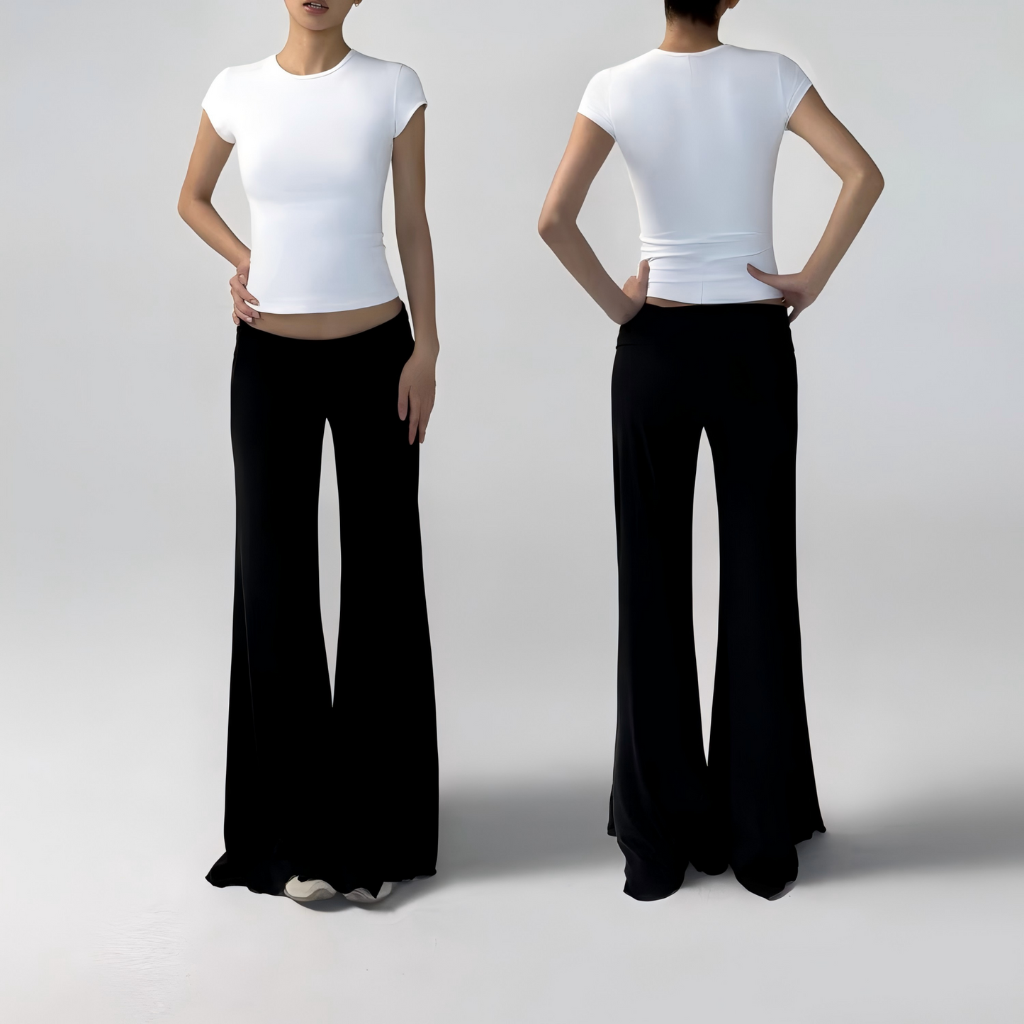 Solid-color slimming T-shirt
