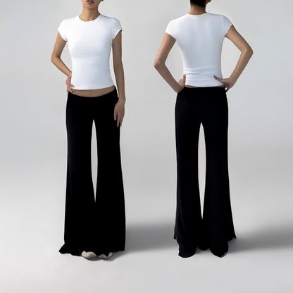 Solid-color slimming T-shirt