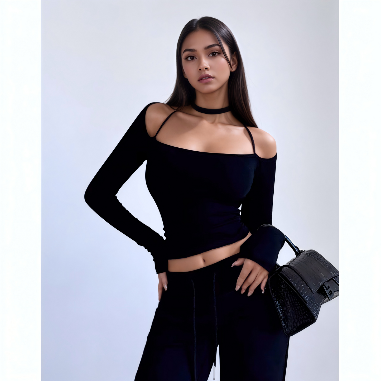 Off-the-shoulder fitted top