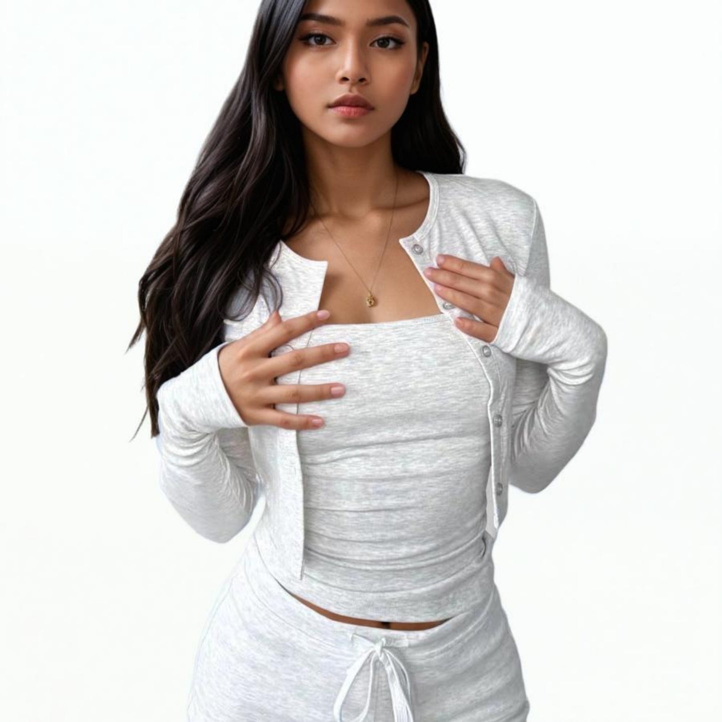 Texture Open Cardigan
