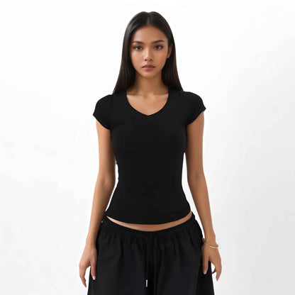 V-Neck Slim Fit Short Sleeve T-Shirt