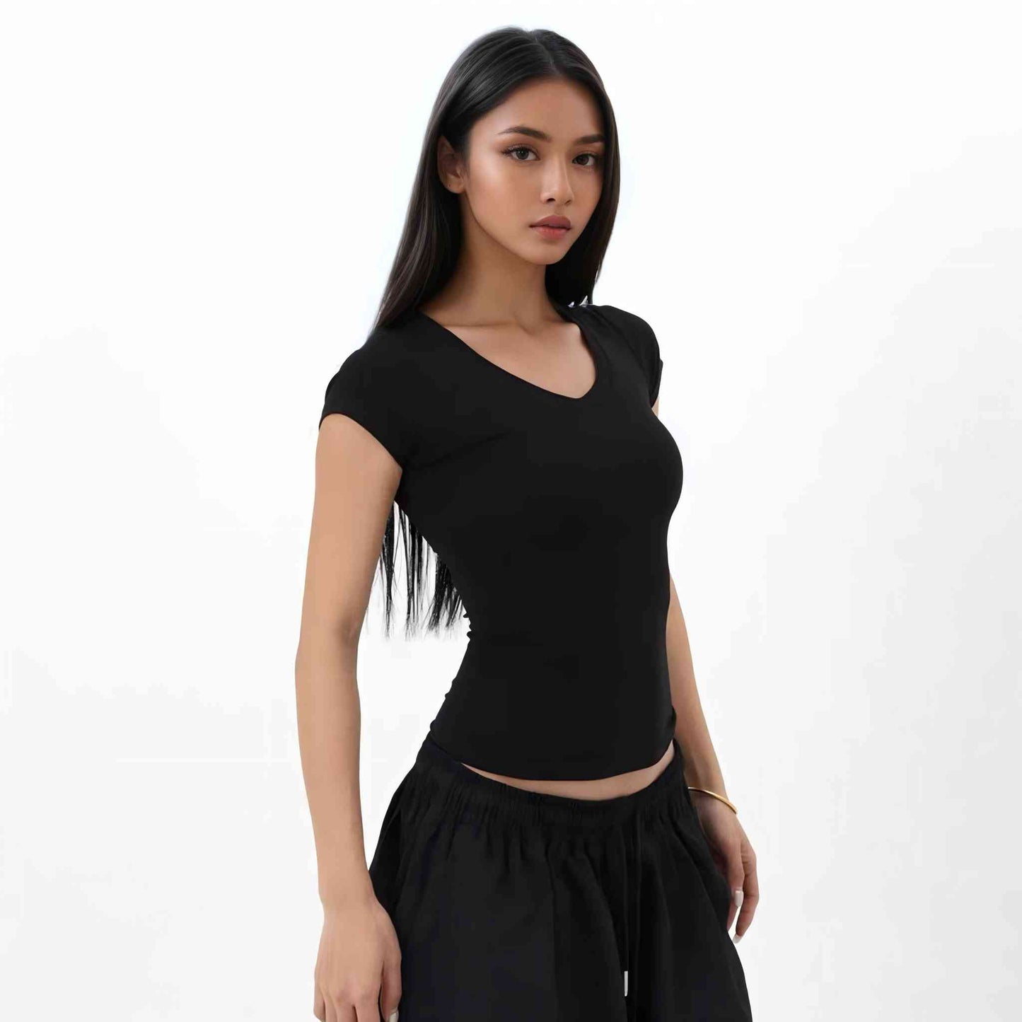 V-Neck Slim Fit Short Sleeve T-Shirt