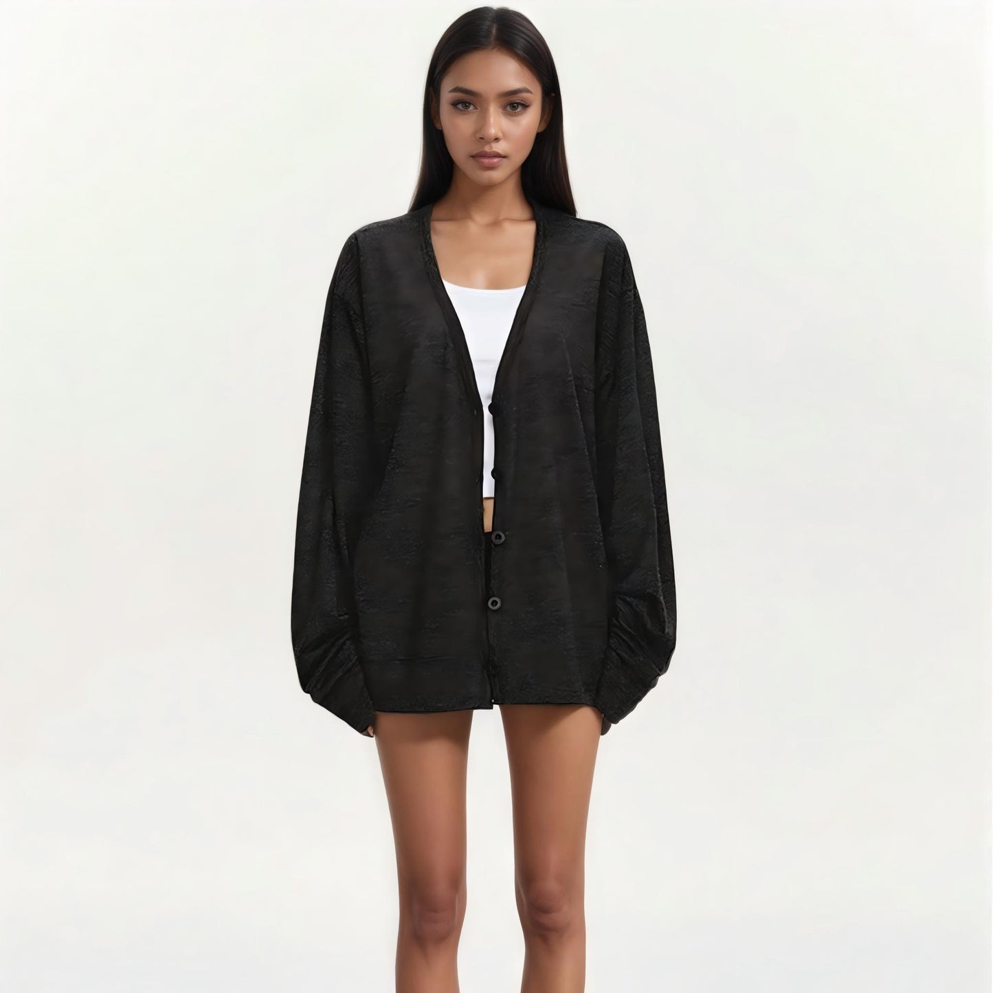 Air-conditioned knitted cardigan