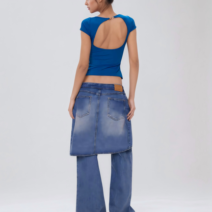 Backless design T-shirt