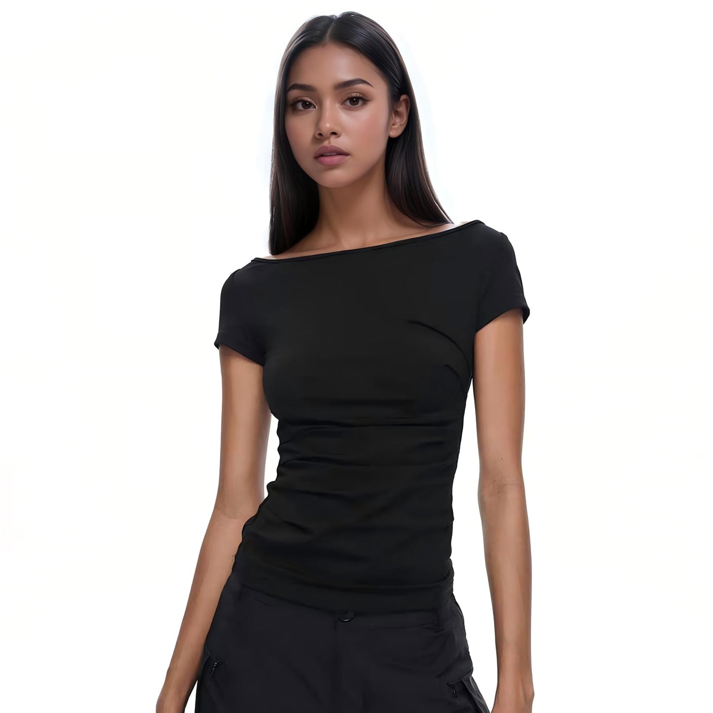 Backless design T-shirt