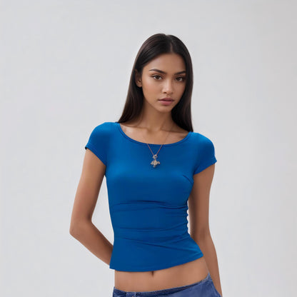 Backless design T-shirt